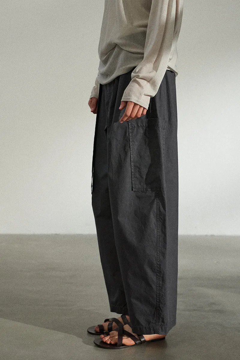 100 cotton banana silhouette cargo pants | 3 color