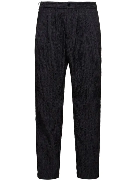 4SDesigns   Triple pleat silk croc jacquard pants 