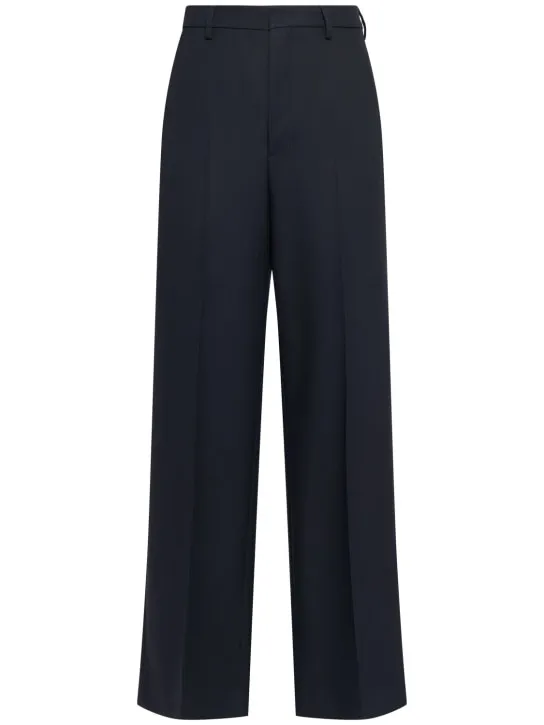 AMI Paris   Wide wool gabardine pants 