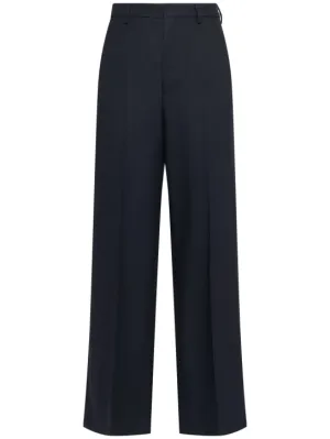 AMI Paris   Wide wool gabardine pants 