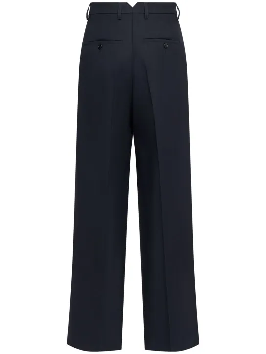 AMI Paris   Wide wool gabardine pants 