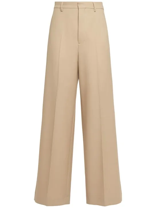 AMI Paris   Wide wool gabardine pants 