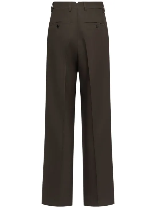 AMI Paris   Wide wool gabardine pants 