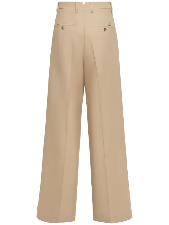 AMI Paris   Wide wool gabardine pants 