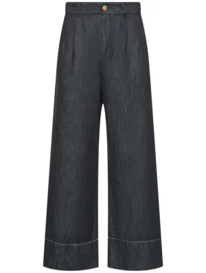 &#x27;S Max Mara   Petra cotton &amp; linen denim pants 