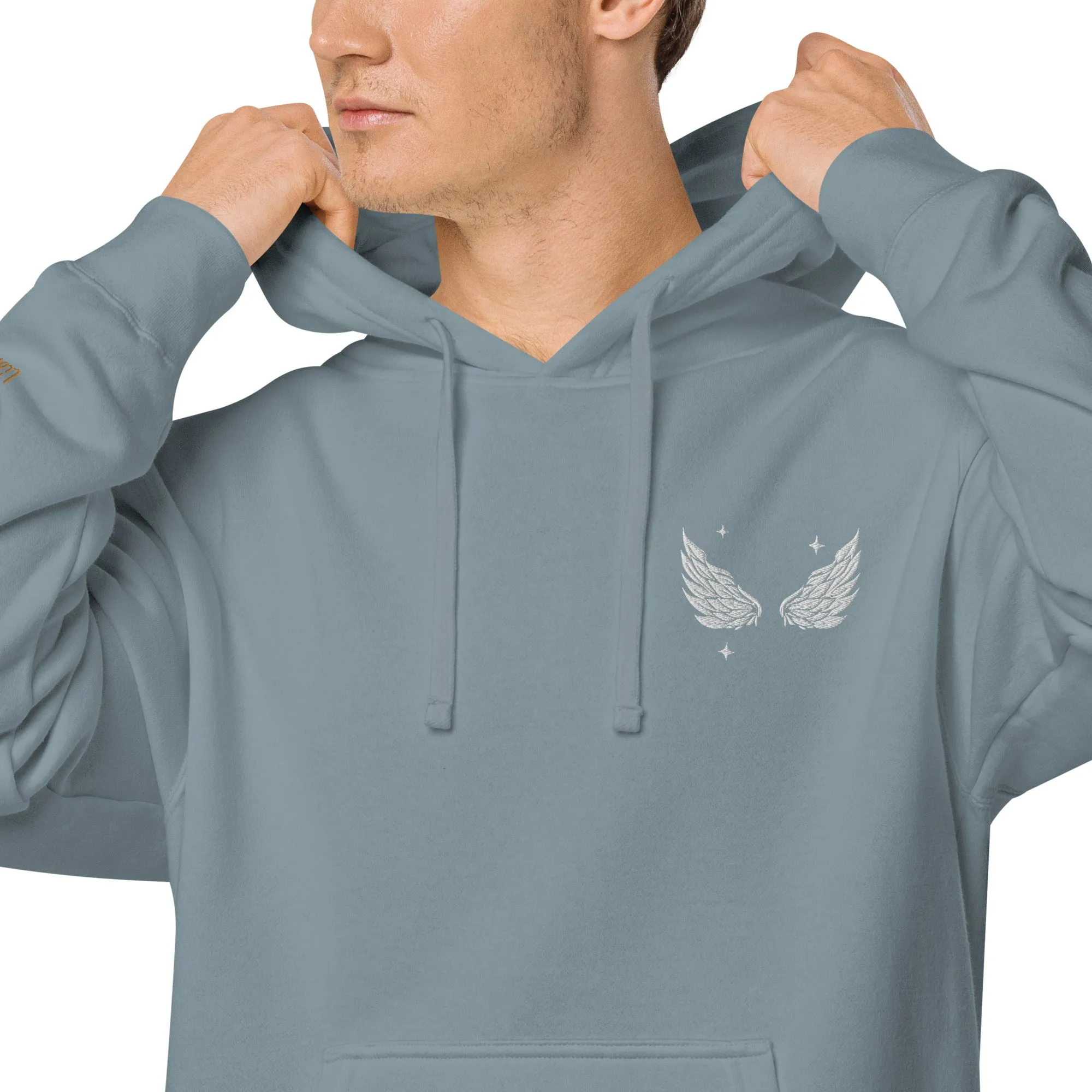 Angel Wing Design Unisex Pigment-Dyed Hoodie, lioness-love