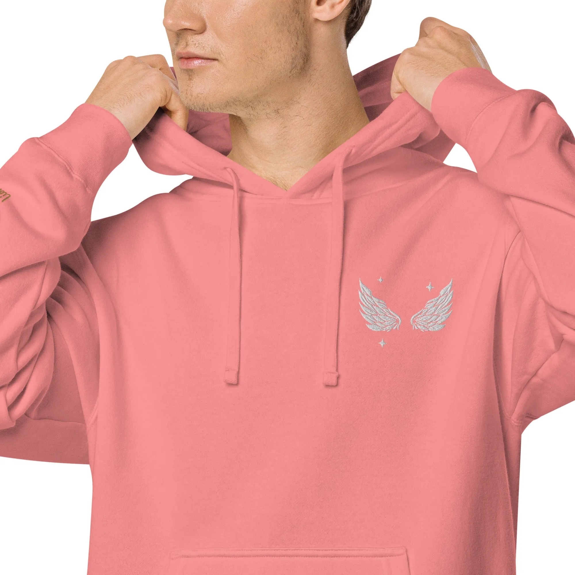 Angel Wing Design Unisex Pigment-Dyed Hoodie, lioness-love