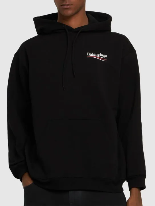 Balenciaga   Political logo cotton sweatshirt hoodie 