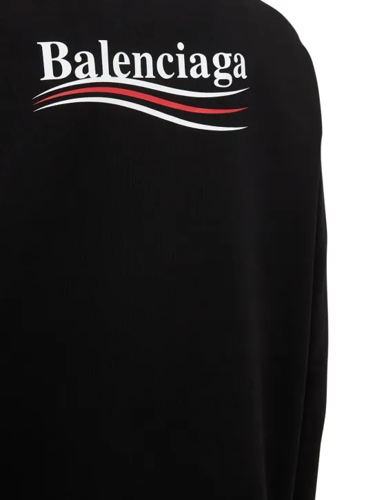 Balenciaga   Political logo cotton sweatshirt hoodie 