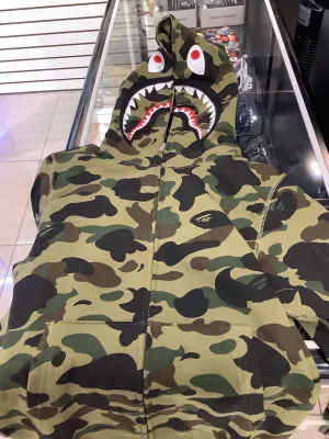 BAPE ABC Camo Shark Full Zip Hoodie Green