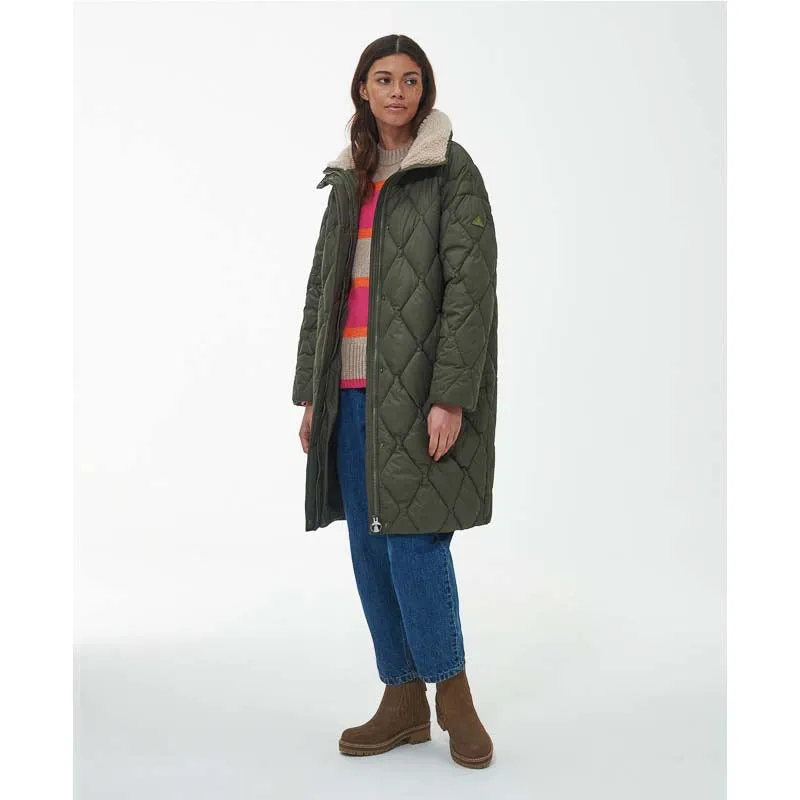 Barbour Samphire Ladies Quilted Coat - Deep Olive