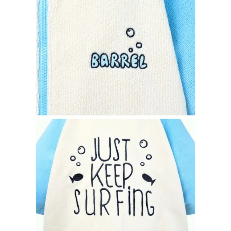 Barrel Kids Raglan Zip-Up Poncho Towel-SKYBLUE