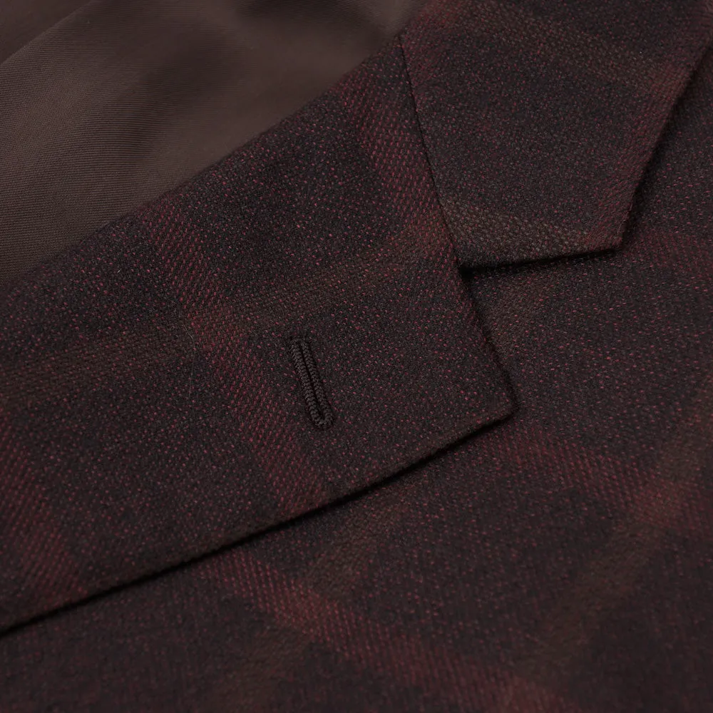 Belvest Burgundy Check Wool Sport Coat