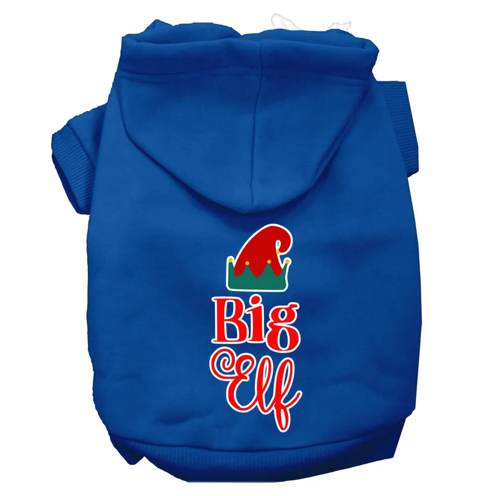 Big Elf Screen Print Dog Hoodie Blue Xxxl