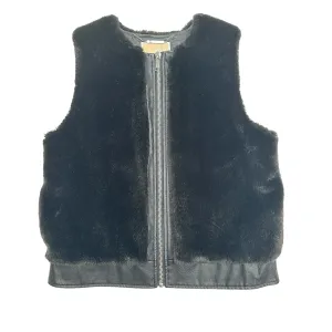 Black Furry Vest - M