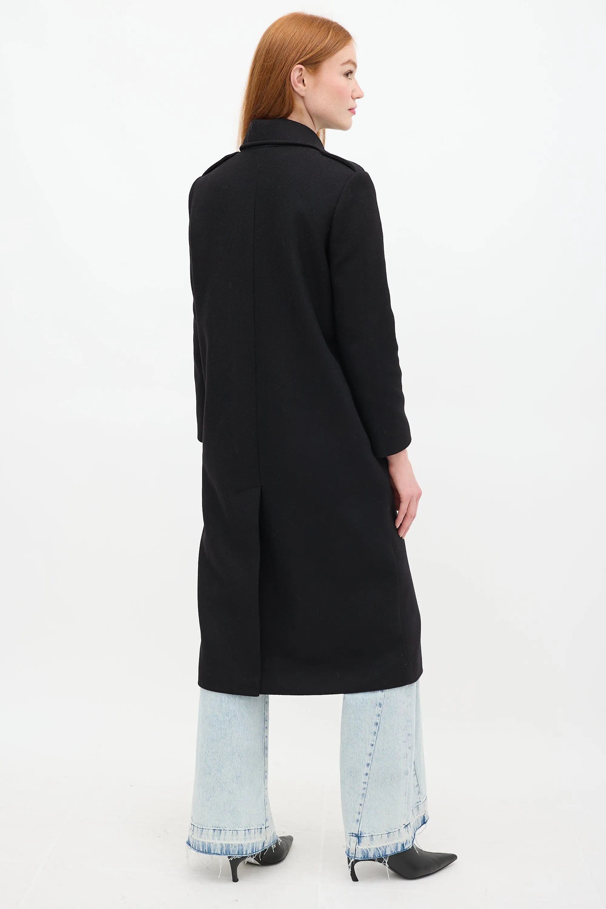 Black Wool Long Chipie Coat