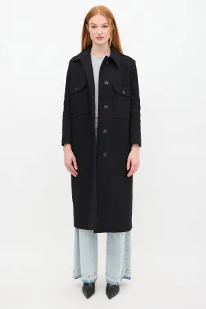 Black Wool Long Chipie Coat