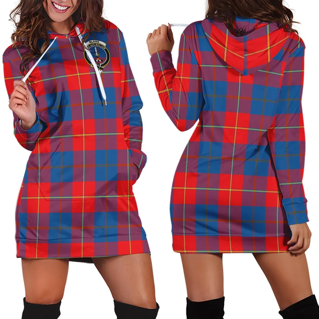 Blane Tartan Hoodie Dress with Family Crest