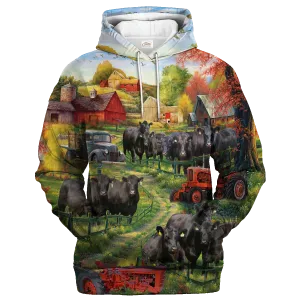 Blank Angus Farm In The Fall Hoodie