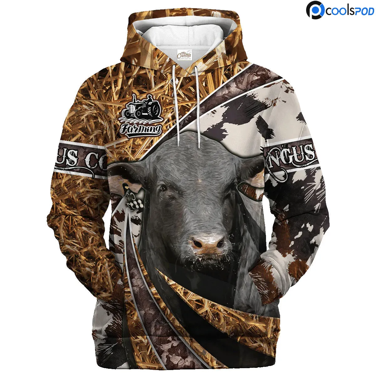 Brangus Cattle Hoodie 3D All Over Print, Cute Cow Hoodie Men Women