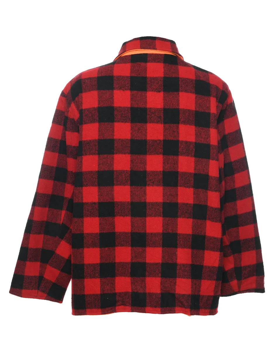 Buffalo Check Wool Coat - XL