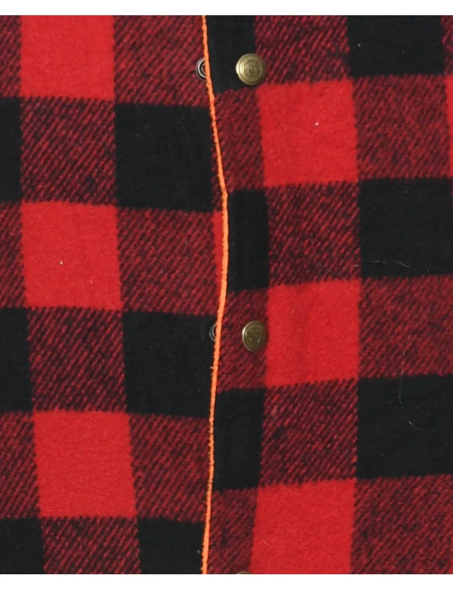 Buffalo Check Wool Coat - XL