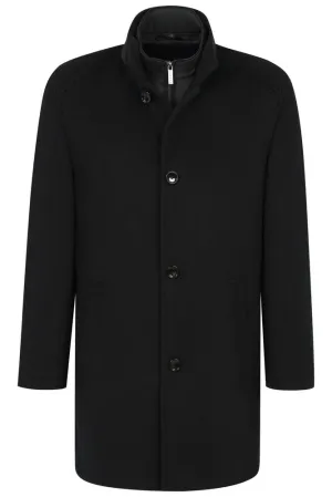 Bugatti Wool Blend Coat with Vest Insert - Black