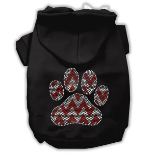 Candy Cane Chevron Paw Rhinestone Dog Hoodie Black Xl (16)