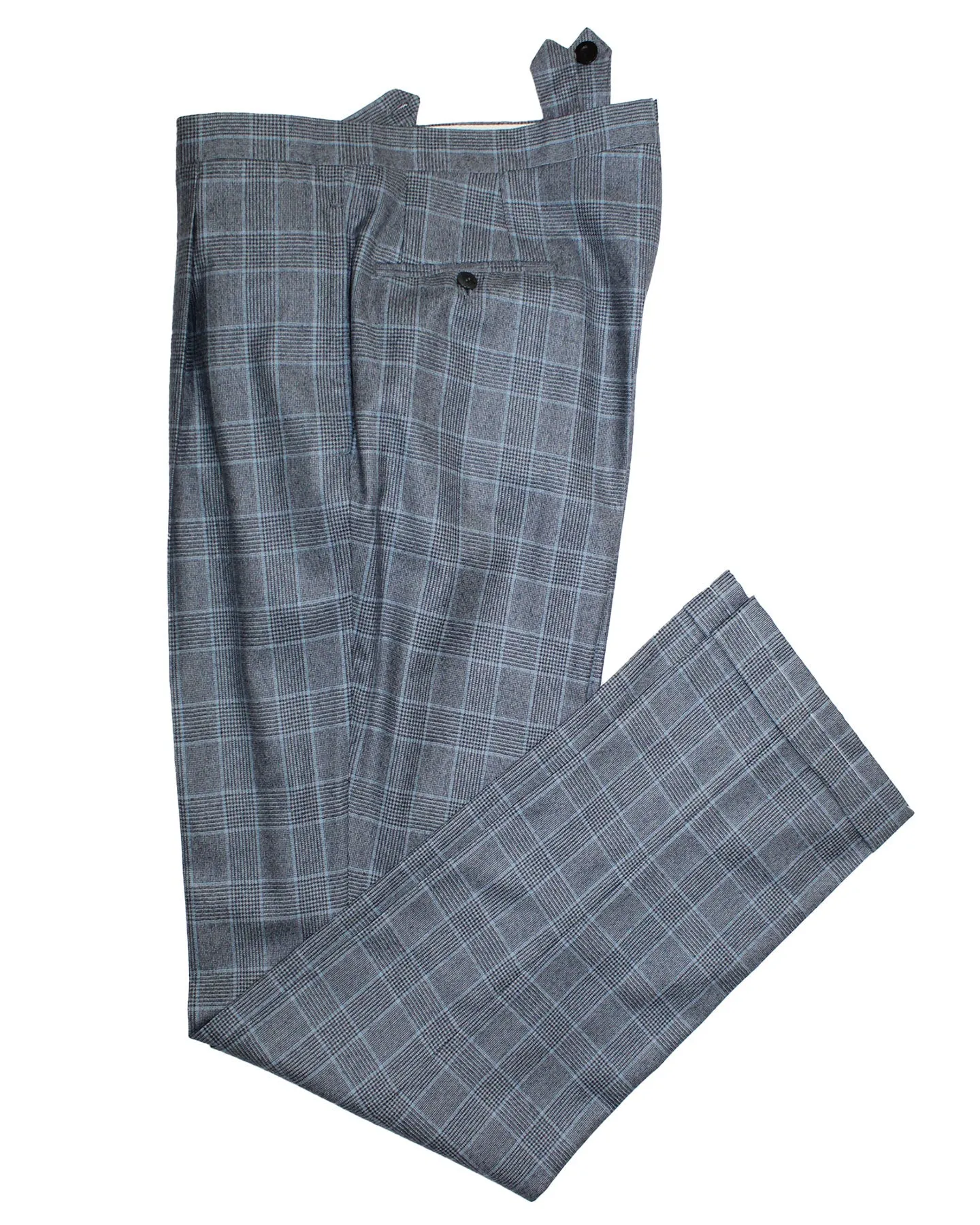 Cesare Attolini Wool Suit Gray Blue Plaid EU 50/ US 40