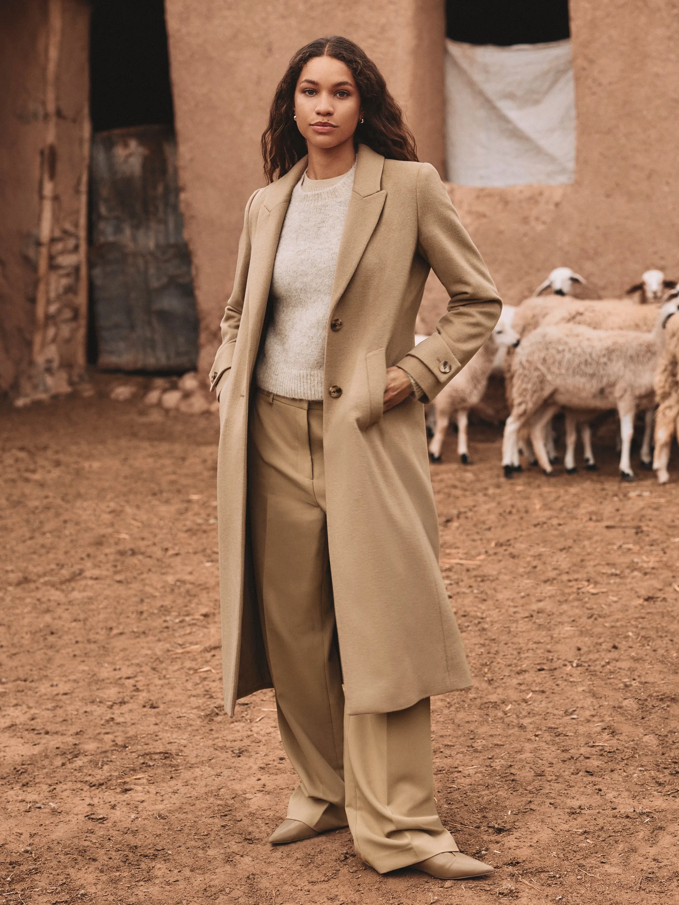 Charm long coat - Camel