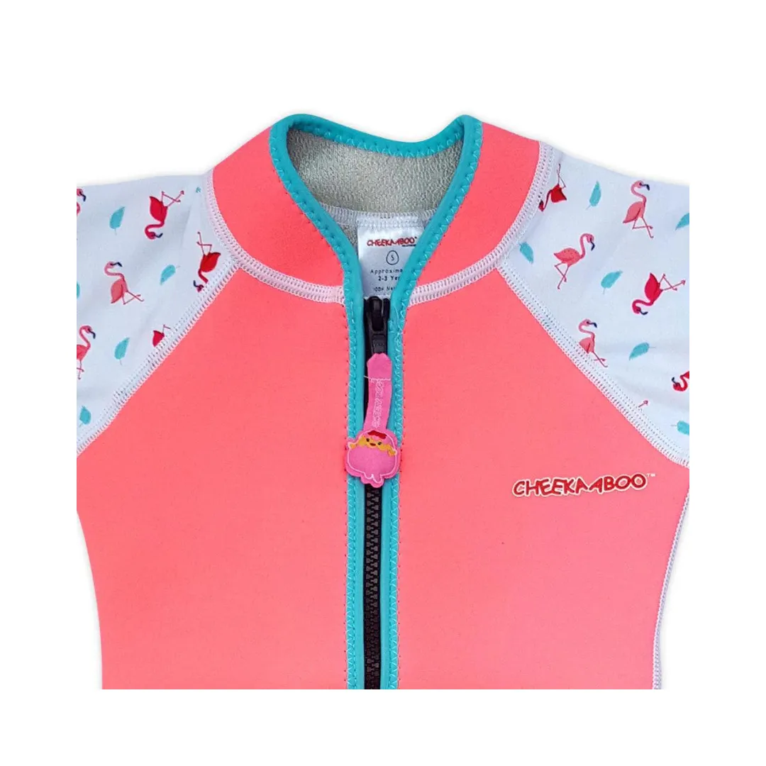 Cheekaaboo Wobbie Toddler Thermal Swimsuit UPF50  Pink Flamingo