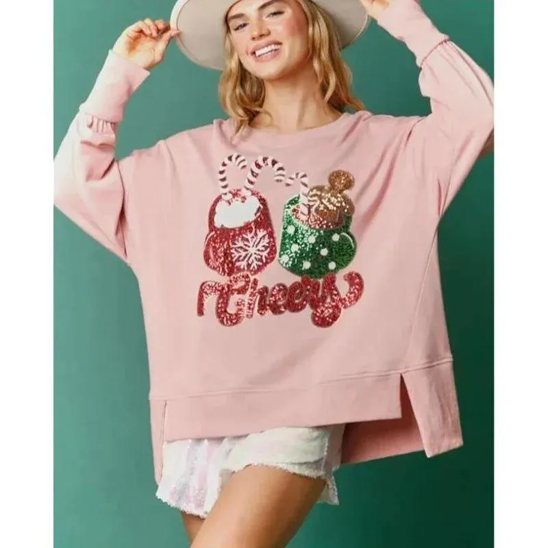 Christmas Sparkle Sequin Holiday Sweatshirt