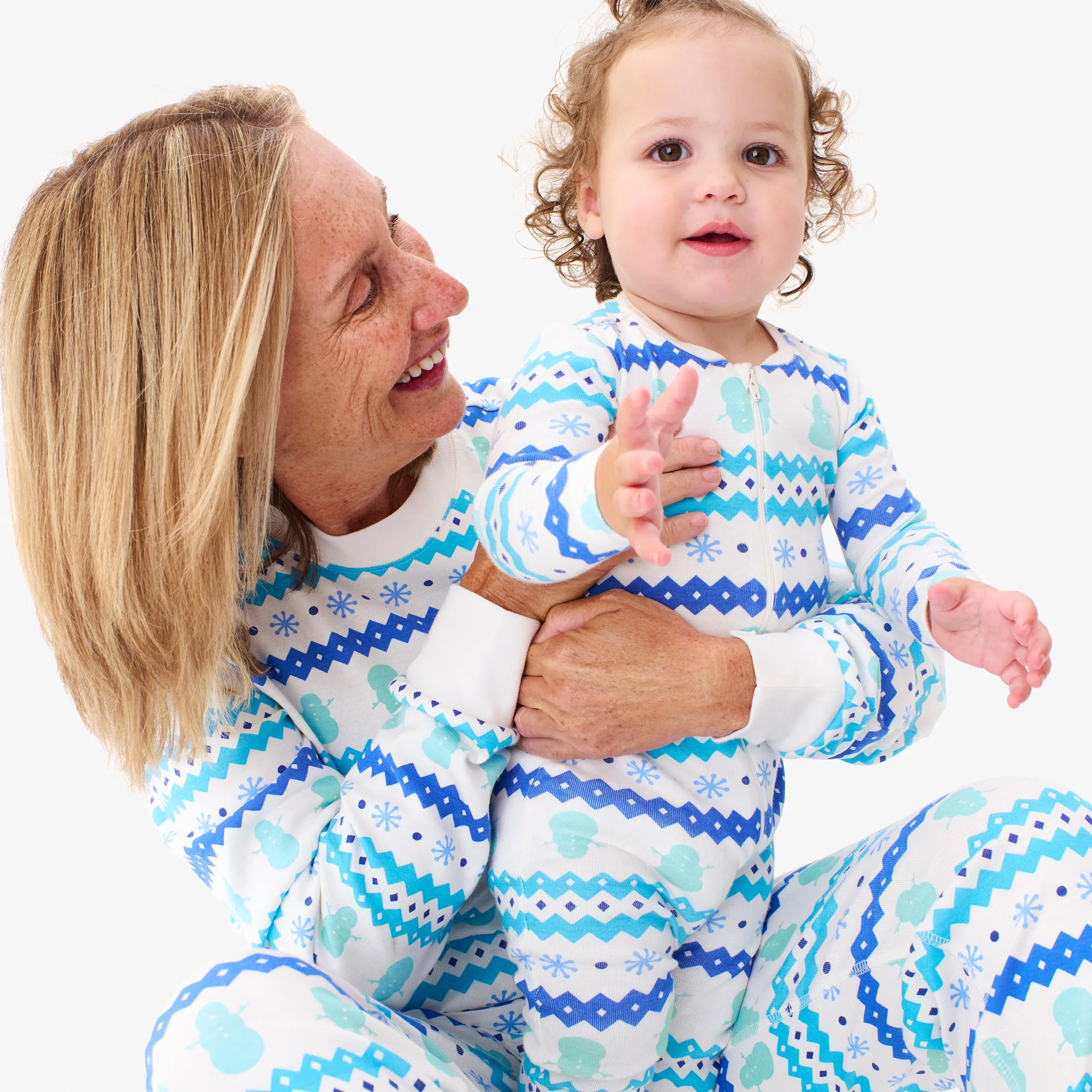 Clearance grown-ups organic pj pant in frosty fair isle (unisex fit)