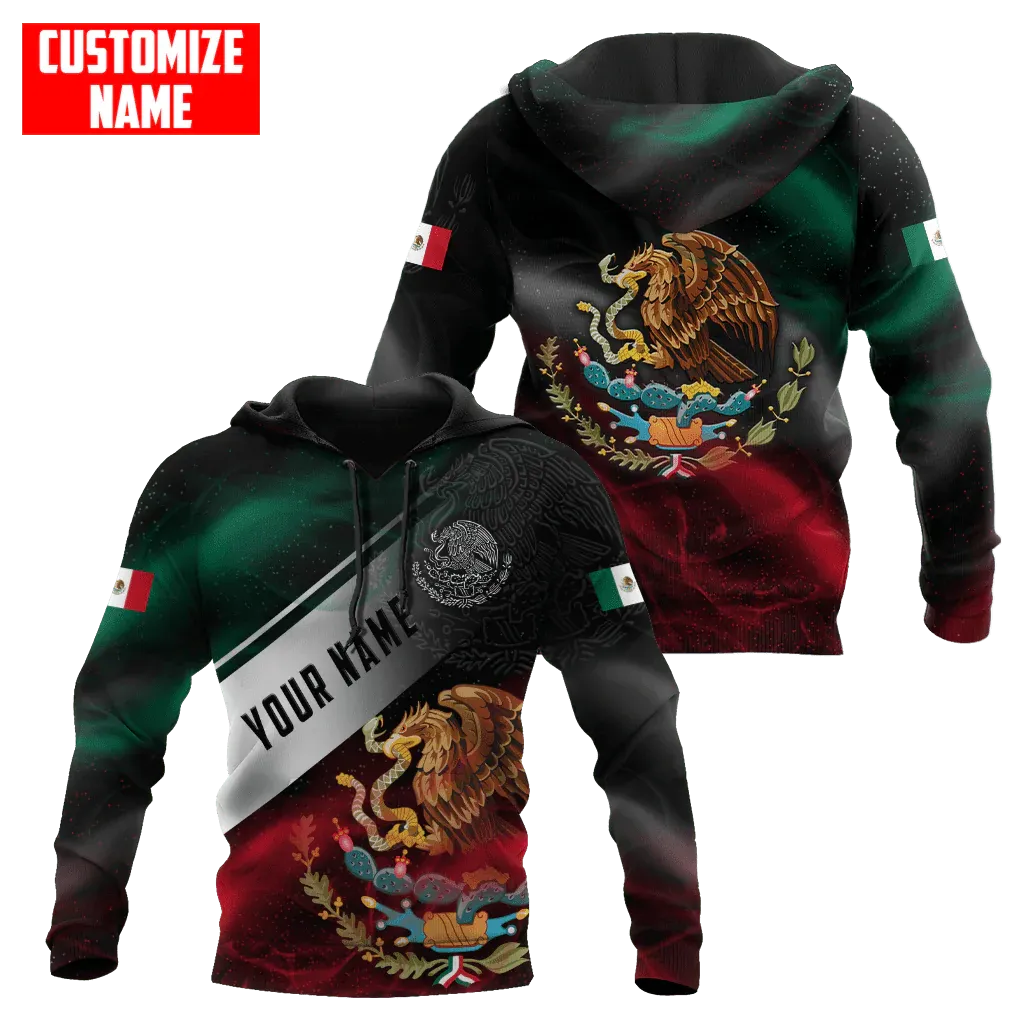 Coolspod Personalized Mexico Smoke 3D Unisex Hoodie, Mexico Eagle On Hoodie, Mexico Hoodies