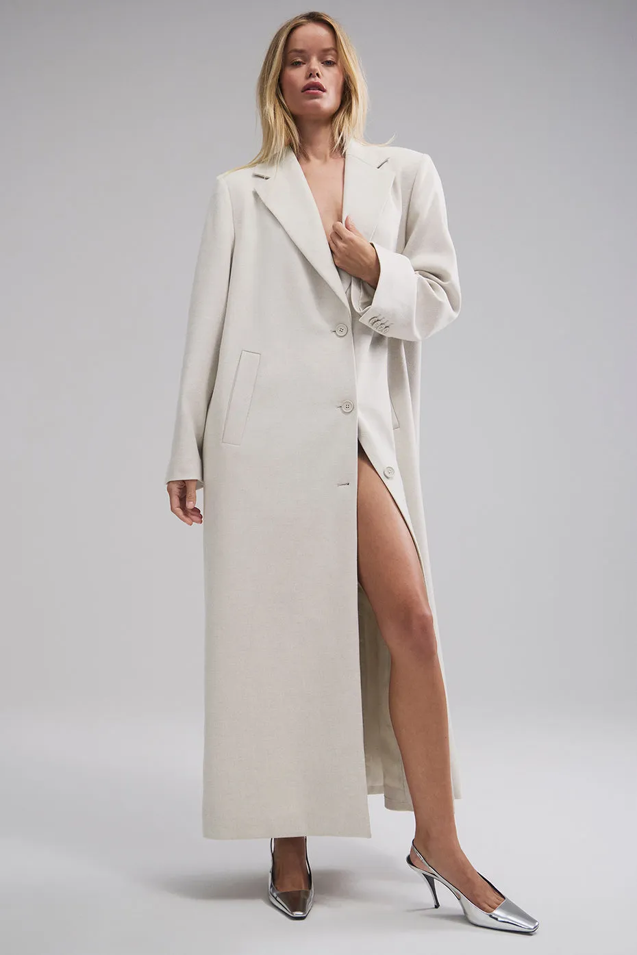 Courchevel Soiree Wool Coat - White Oak