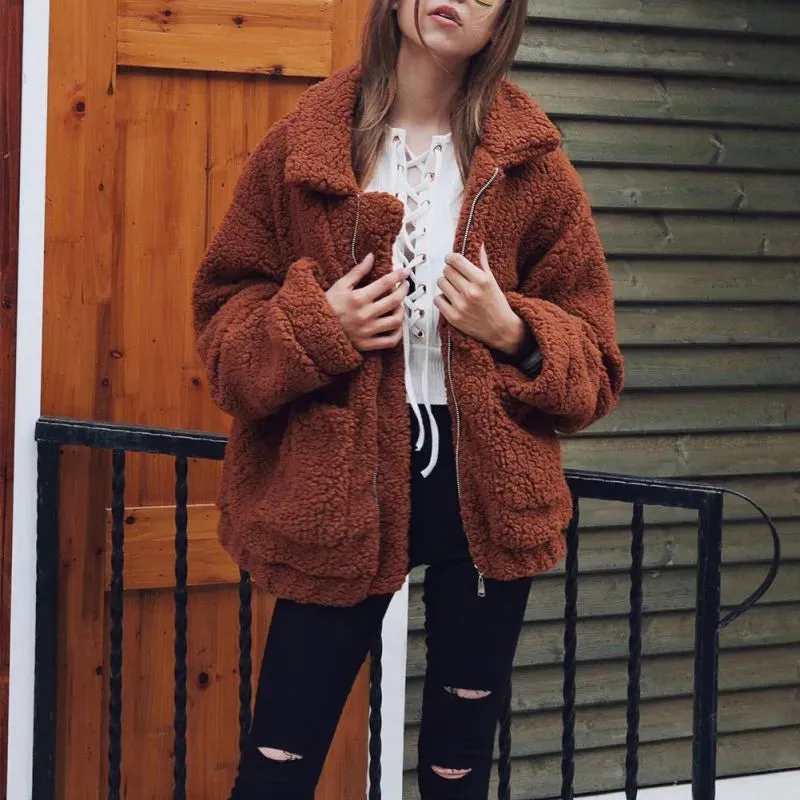 Cozy Teddy Zip Up Sweater