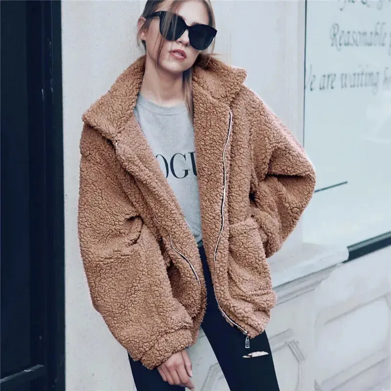 Cozy Teddy Zip Up Sweater