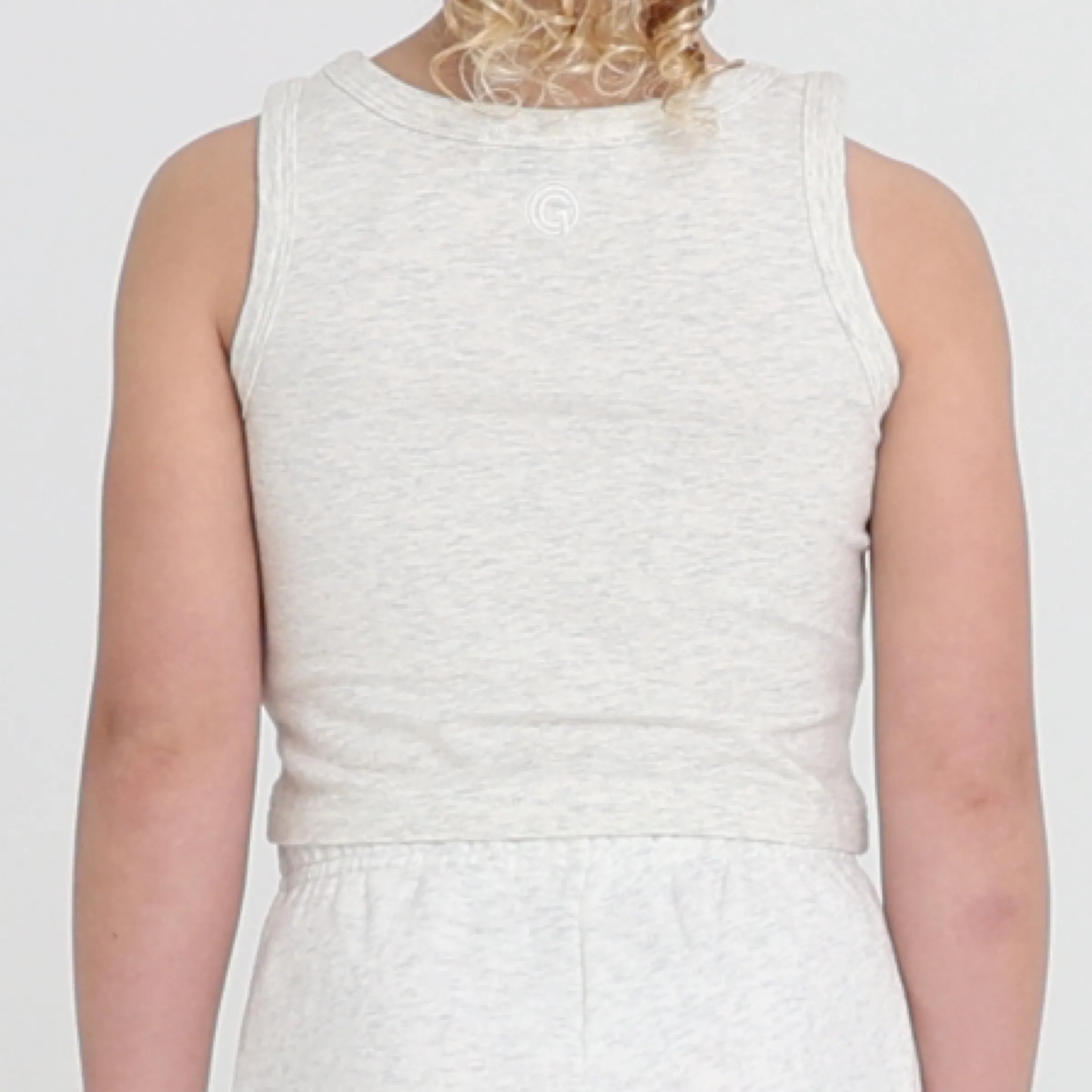 CROPPED TANK (JUNIOR) - WHITE MARL