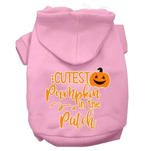 Cutest Pumpkin In The Patch Screen Print Dog Hoodie Light Pink Xs