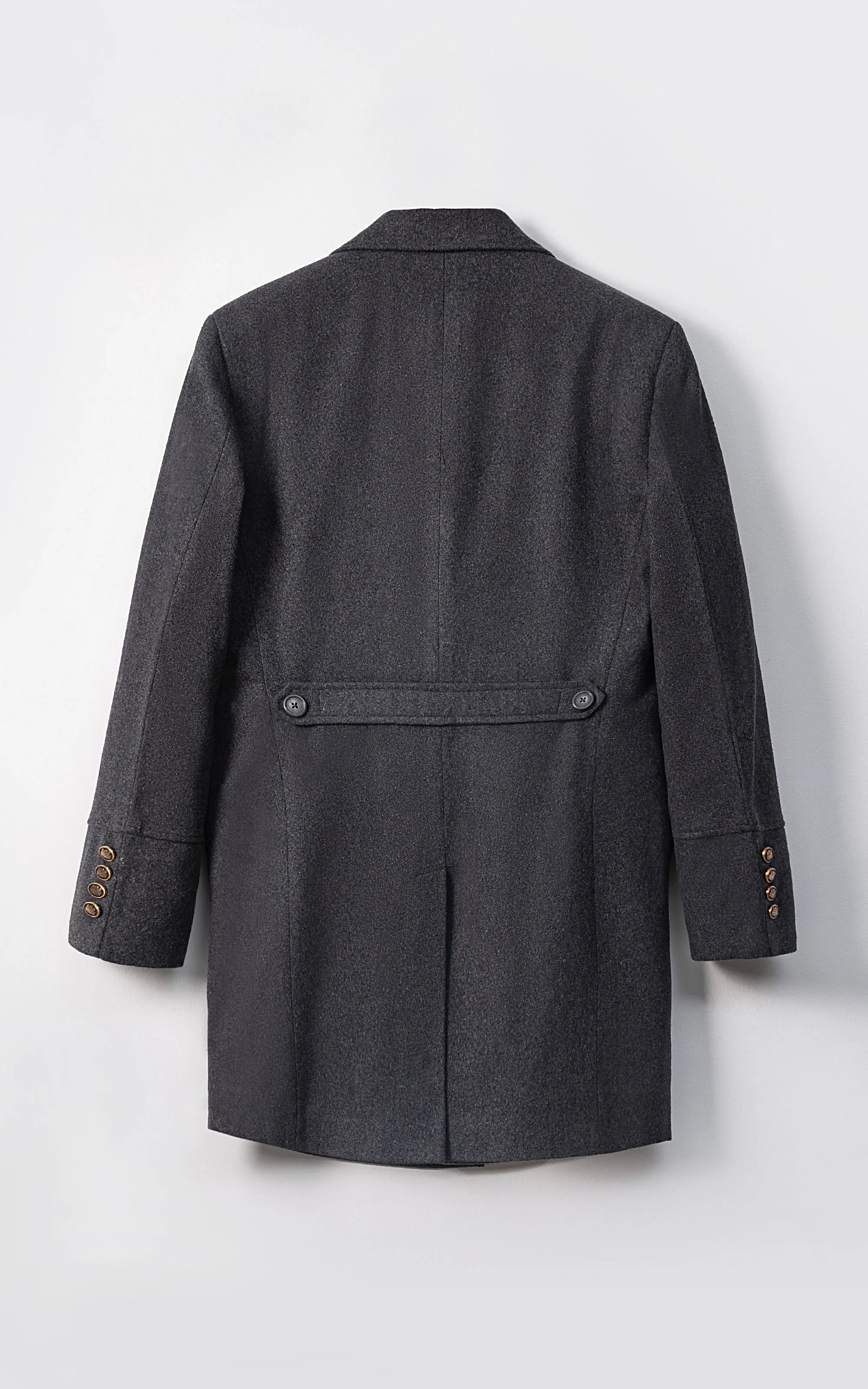 DOUBLE BREASTED LONG COAT CHARCOAL