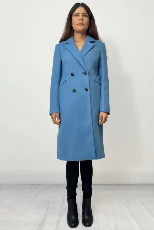 Double Breasted Smart Coat BLUE