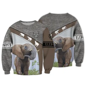 Elephants 3D All Over Printed Sweatshirt Hoodie, Christmas Shirt for Elephant Lovers