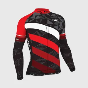 Fdx Equin Men's & Boy's Red Thermal Roubaix Long Sleeve Cycling Jersey