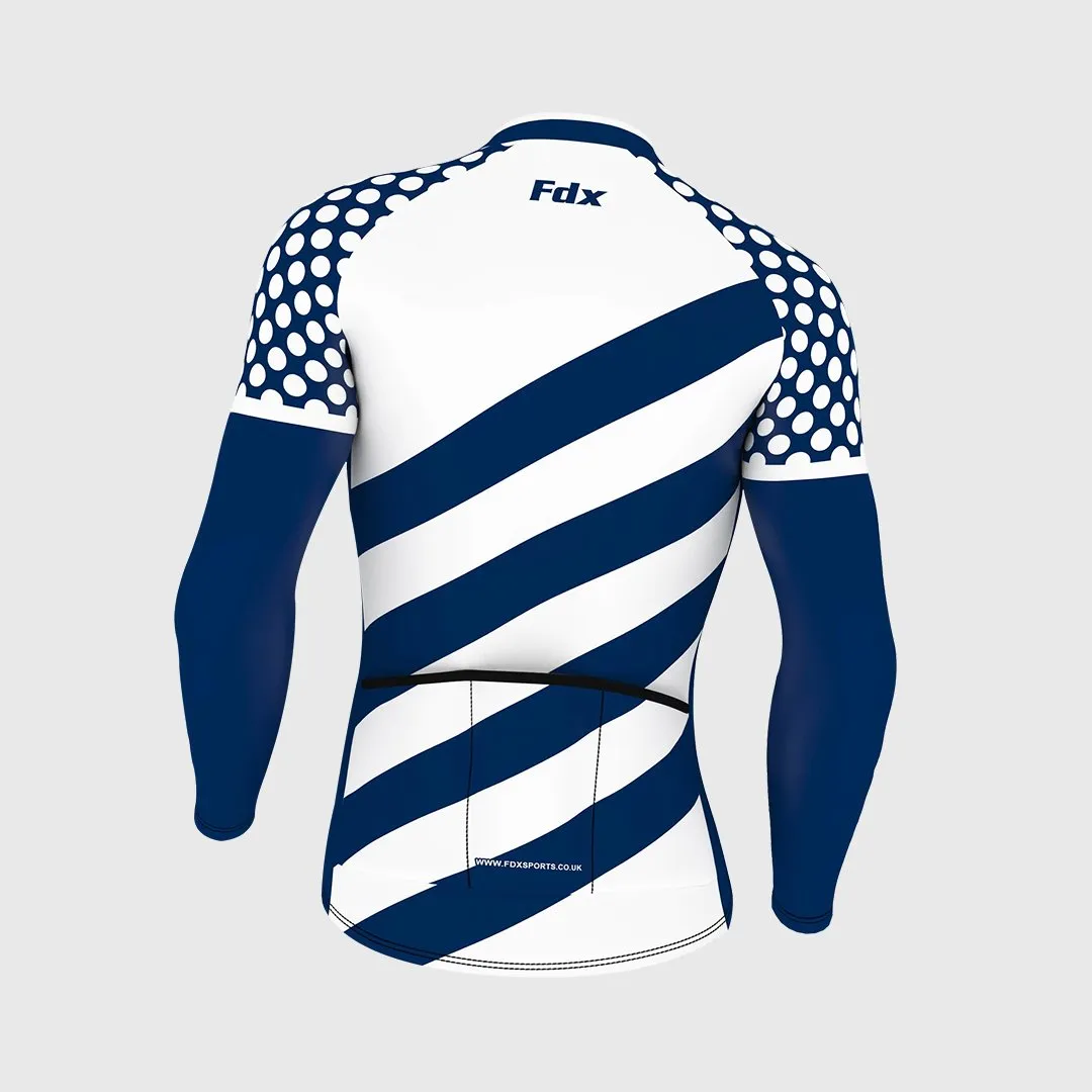 Fdx Equin Men's & Boy's White Thermal Roubaix Long Sleeve Cycling Jersey