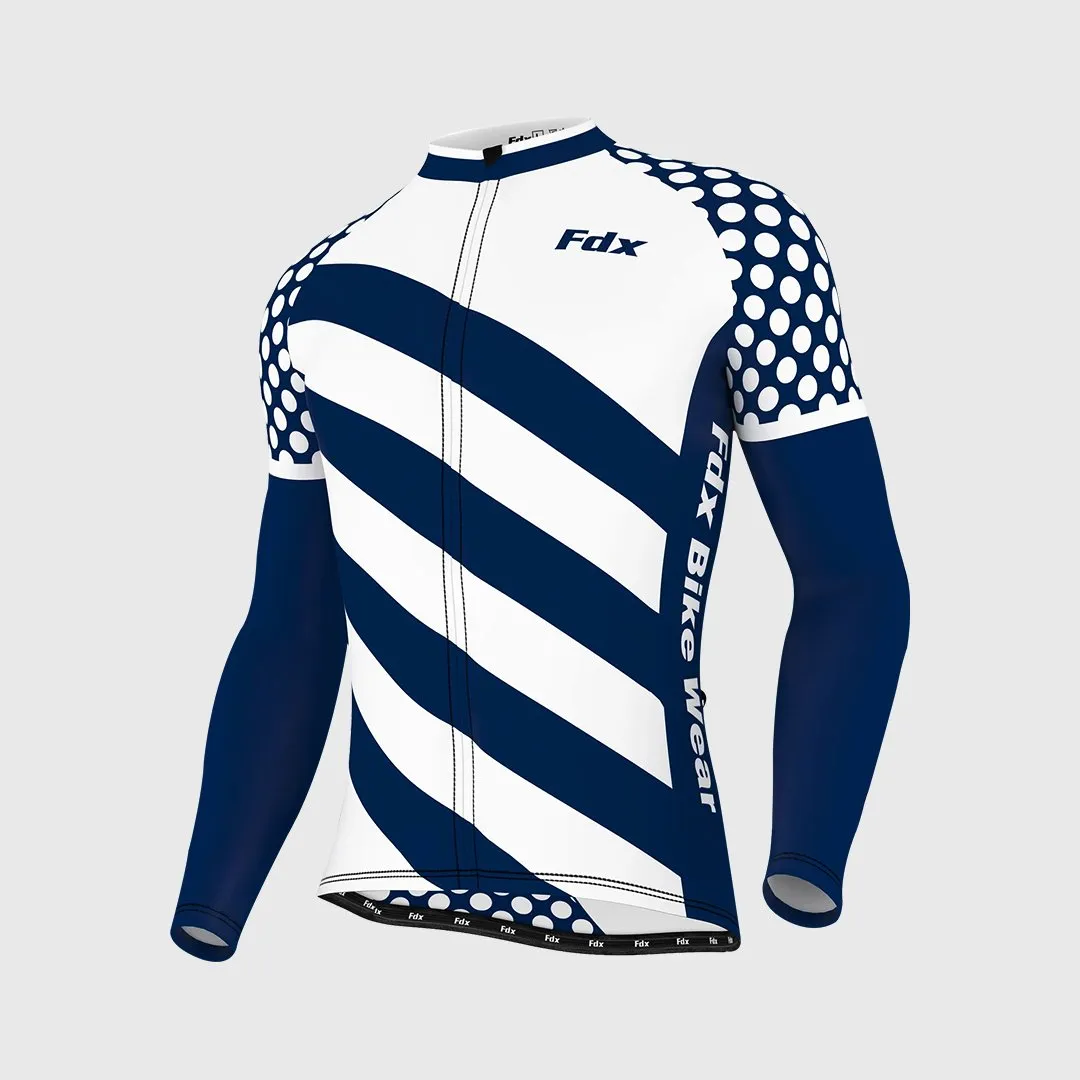 Fdx Equin Men's & Boy's White Thermal Roubaix Long Sleeve Cycling Jersey