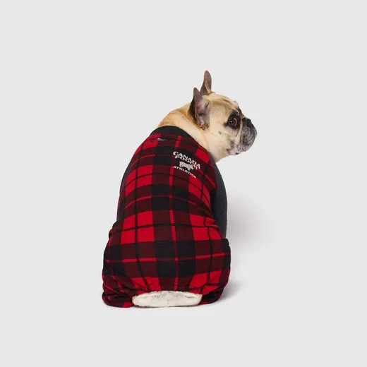 frosty fleece sweatsuit - red plaid