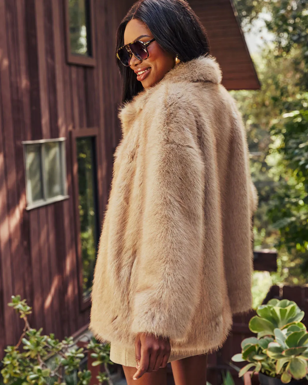 Fuzzy Feeling Faux Fur Coat