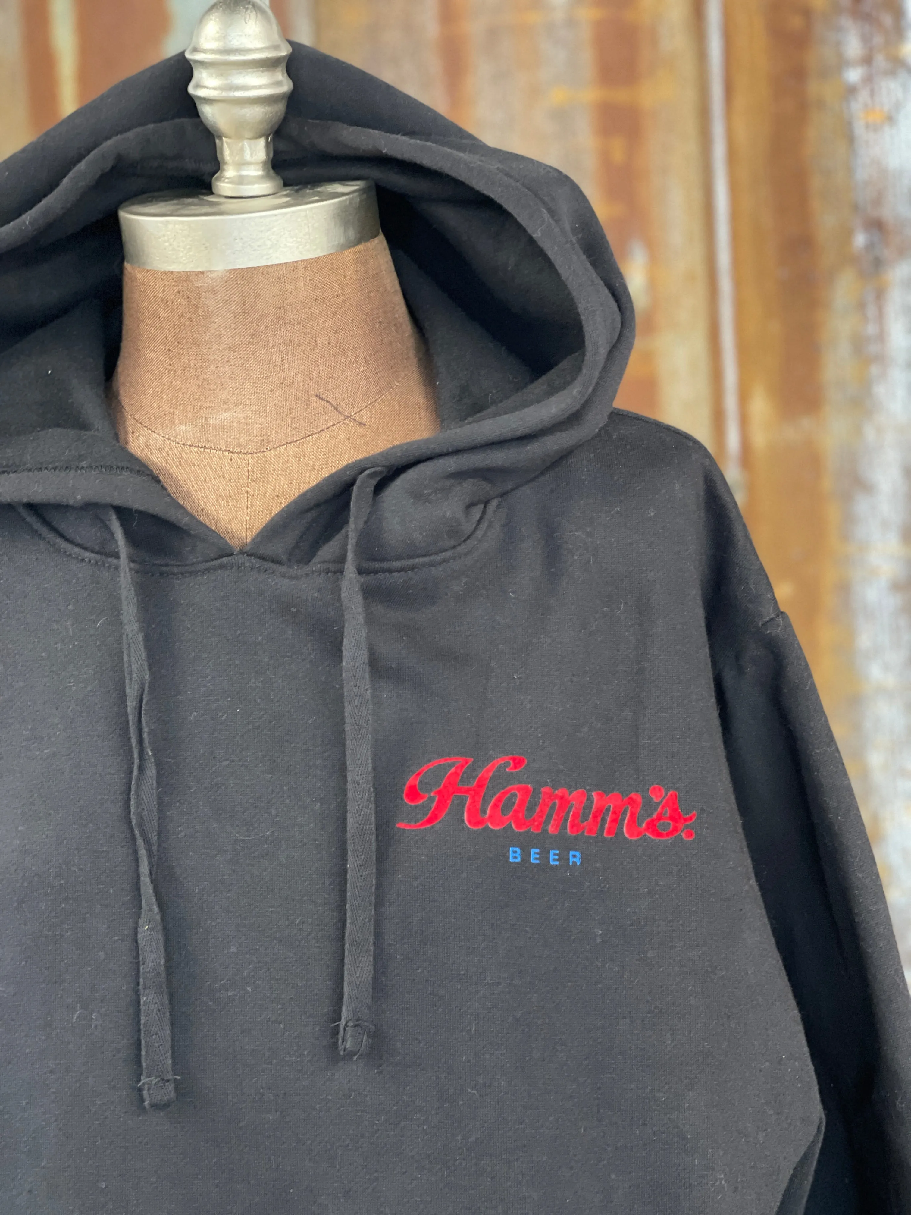 Hamm's Hockey Bear Hoodie- Classic Black CLEARANCE