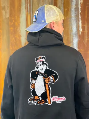 Hamm's Hockey Bear Hoodie- Classic Black CLEARANCE