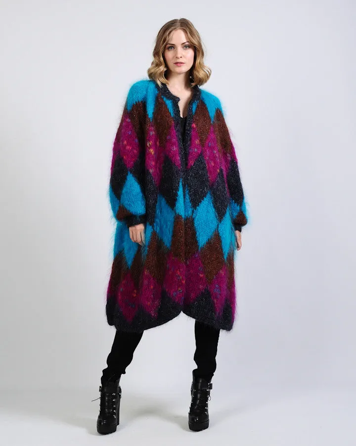 Harlequin Mohair Sweater Coat